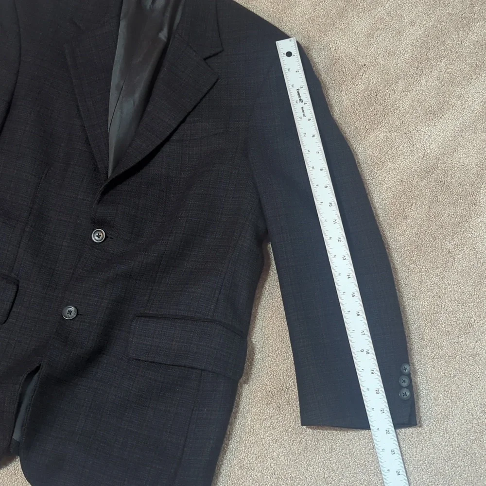 Oscar de la Renta‎ Jacket Black Check 38S Wool Sports Coat Blazer